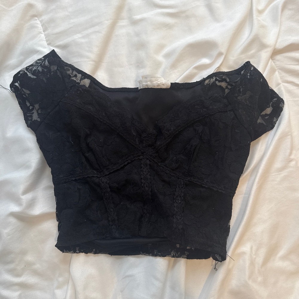Urban Renewal Black Lace Crop Top